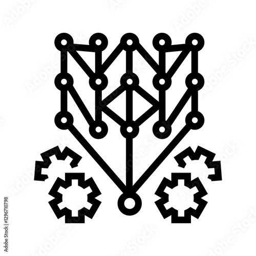 Deep Neural Network black line icon.