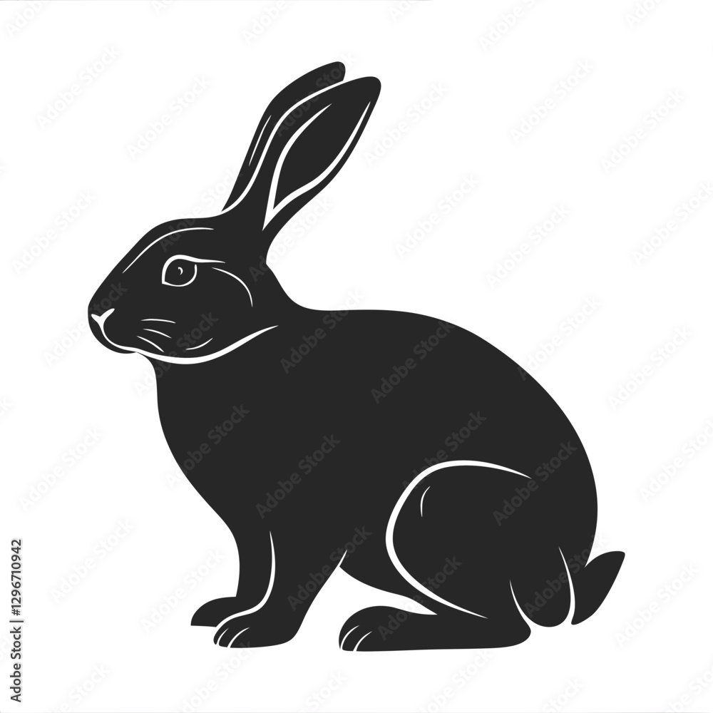 Obraz premium Rabbit Silhouette vector illustration