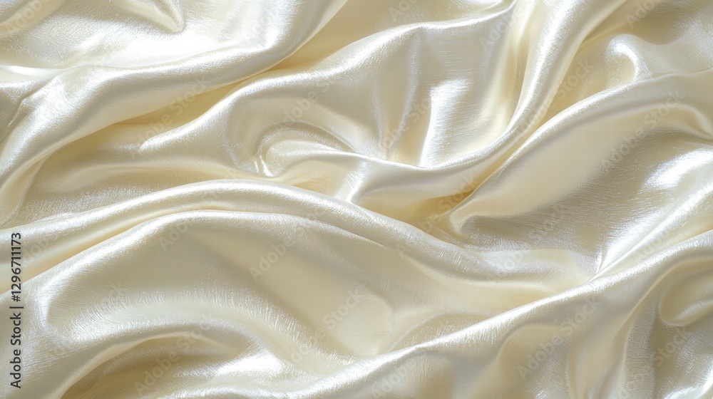Obraz premium Soft white fabric spread out gracefully on a surface with a gentle flow highlighting its delicate nature