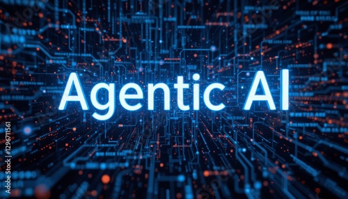 Agentic AI: Futuristic Tech Background - Artificial Intelligence