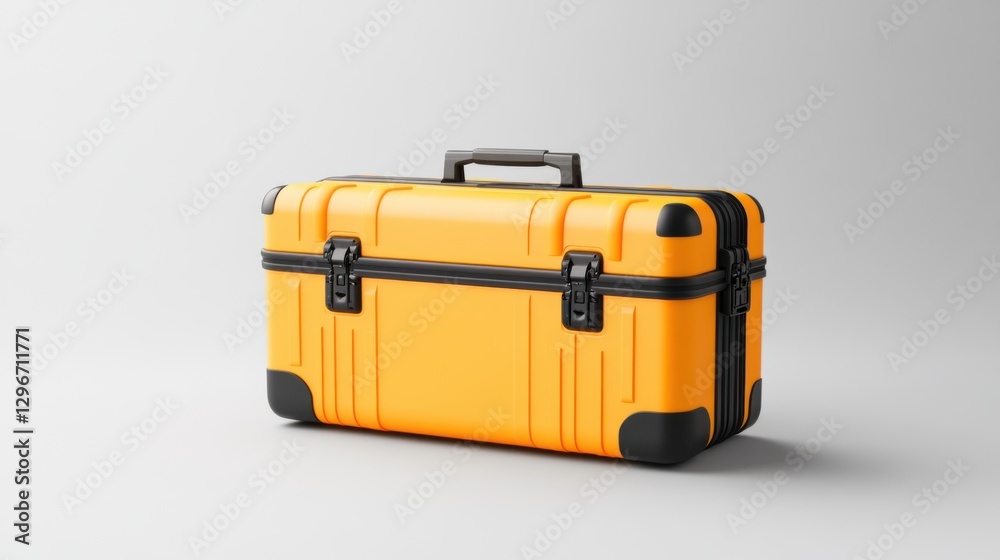 Bright Yellow Durable Toolbox for Construction and Repair Projects with Secure Latches and Strong Handle