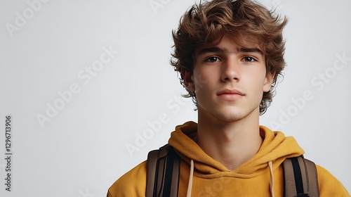 Teenager in hoodie, serious portrait