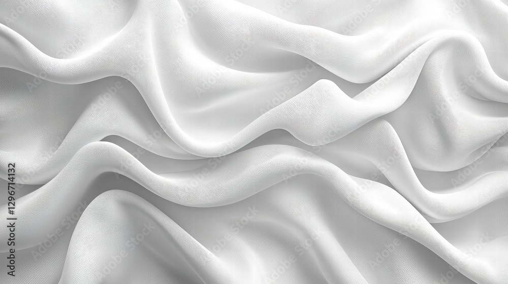 Obraz premium Soft white fabric gently spread out on a neutral surface creating a calm and serene atmosphere