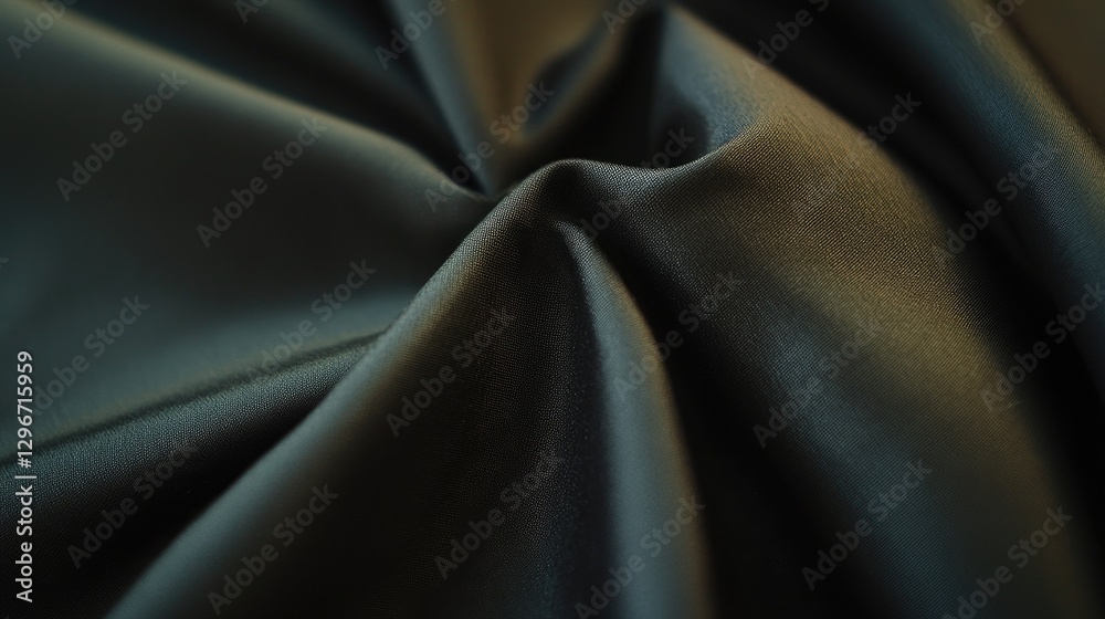 Obraz premium Tailored black suit fabric with fine texture on a soft golden glow