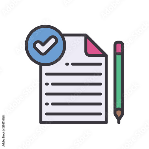 writing filled color icon. Vibrant vector icon for websites, mobile apps, presentations, and logo design. Fully scalable and easy to customize.