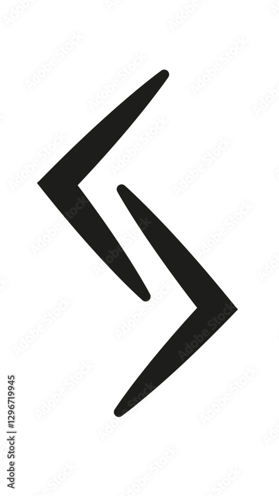 Scandinavian runes Sowilo symbol in black. Scandinavian runes Sowilo symbol in black.