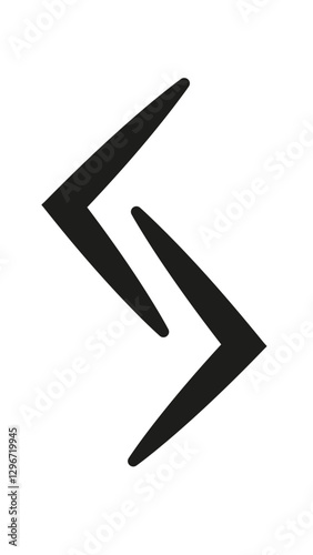 Scandinavian runes Sowilo symbol in black.