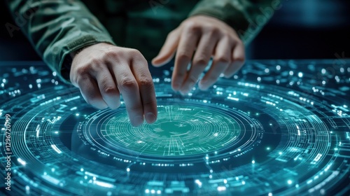 Hands Engaging With Futuristic Visualization Technology