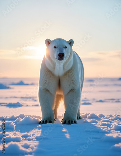 polar bear on ice 