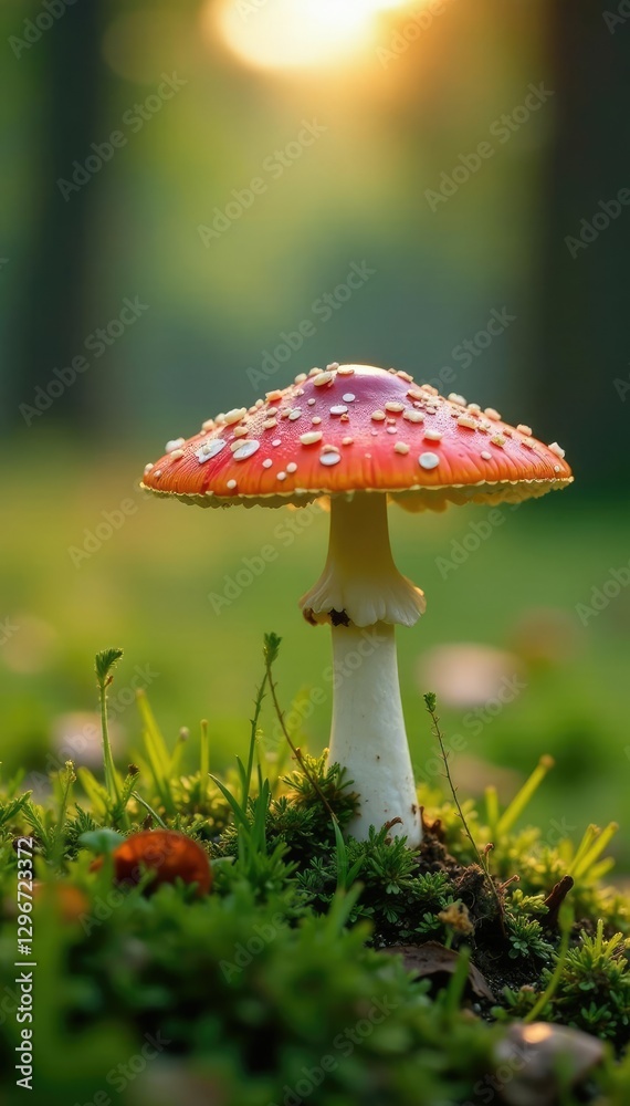 Umgkeipter Pilz mit bunten Farben auf einer Wiese, herbst, natur Umgkeipter Pilz mit bunten Farben auf einer Wiese, herbst, natur