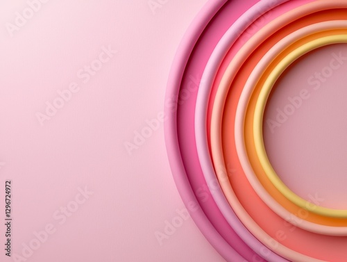 Pastel Rainbow Circles Abstract Background Design