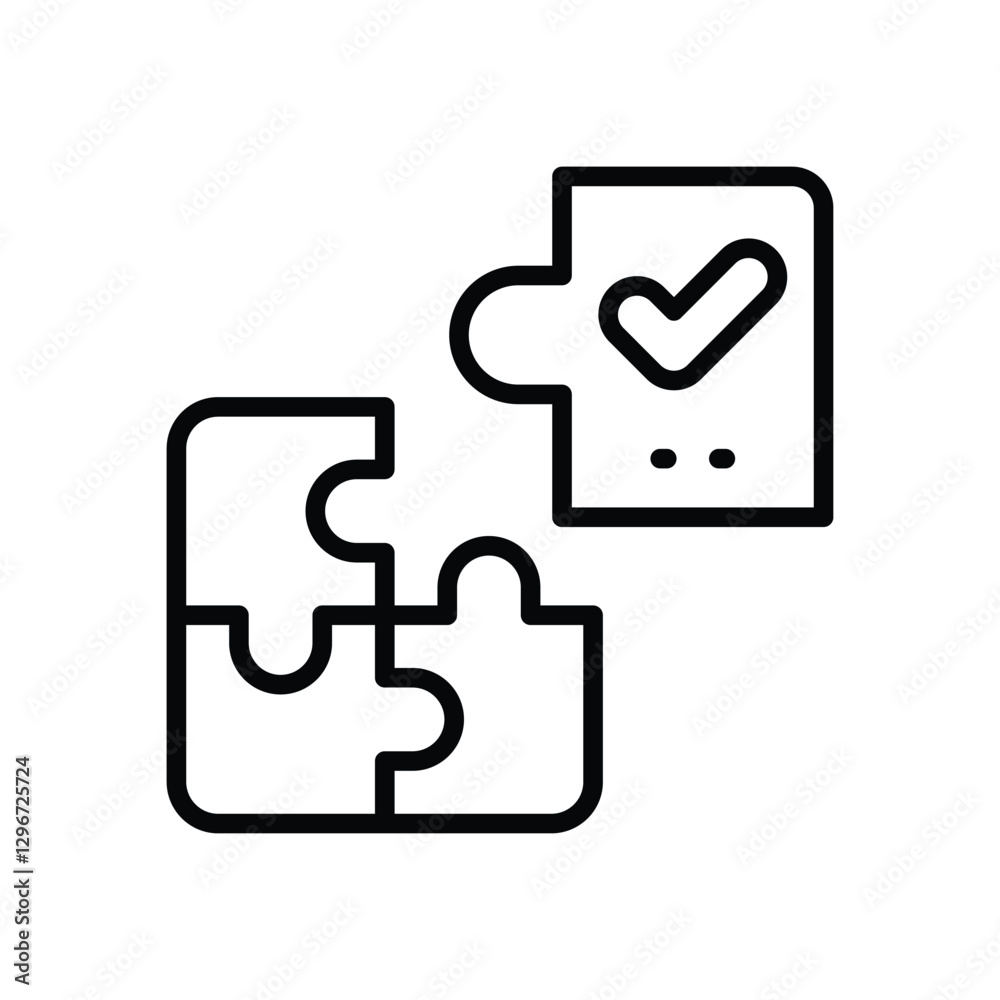 puzzle solution line icon. Clean and minimalist vector icon for websites, mobile apps, presentations, and logos. Fully scalable and customizable for any project. puzzle solution line icon. Clean and minimalist vector icon for websites, mobile apps, presentations, and logos. Fully scalable and customizable for any project.