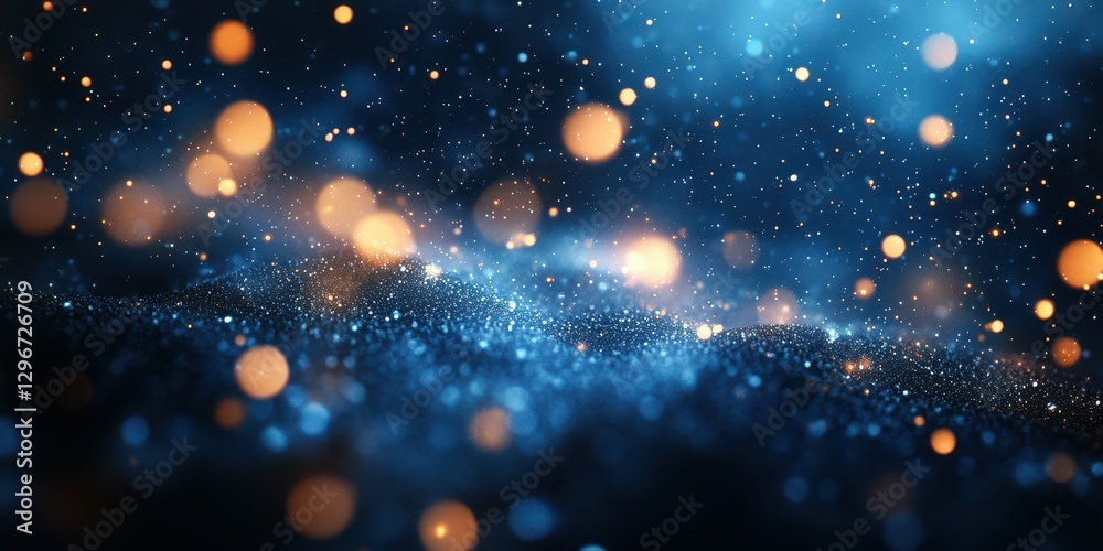 Fototapeta premium Colorful glowing particles create a mesmerizing cosmic effect in dark space