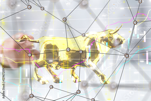 stock market 3d modern in hand