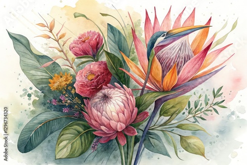 the bold water color flowers