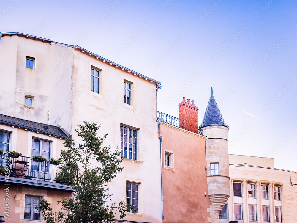 Street view of downtown in Poitiers, France