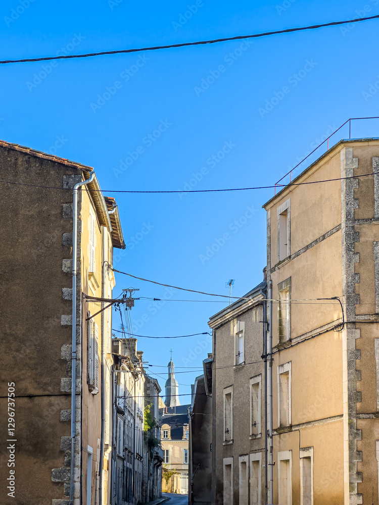 Street view of old village Poitiers in France Street view of old village Poitiers in France