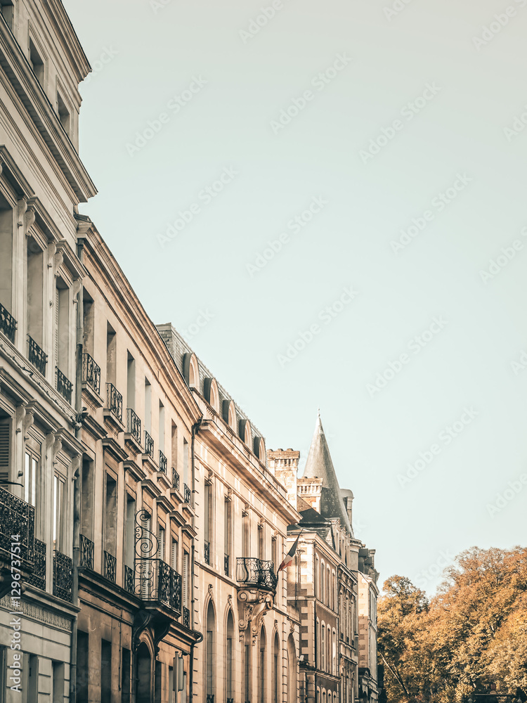 Street view of downtown in Poitiers, France