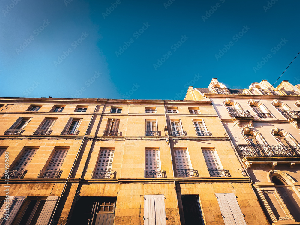 Antique building view in Old Town Poitiers, France