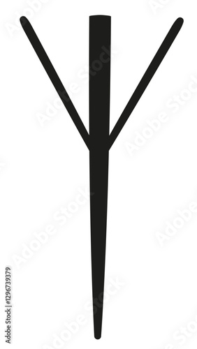 Scandinavian runes Algiz symbol in black.