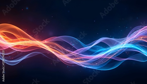 Luminous waves flow in an abstract design  

