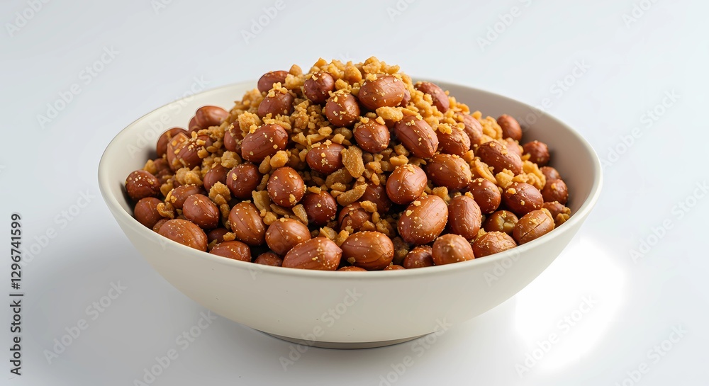 A Bowl of Roasted Peanuts with Garlic Seasoning A Bowl of Roasted Peanuts with Garlic Seasoning