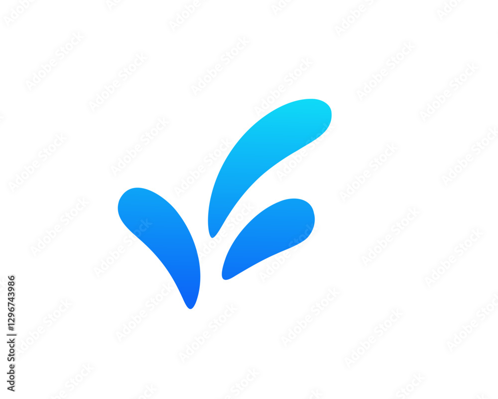 A modern abstract shape with smooth, flowing curves in blue, set against a clear white space. A modern abstract shape with smooth, flowing curves in blue, set against a clear white space.