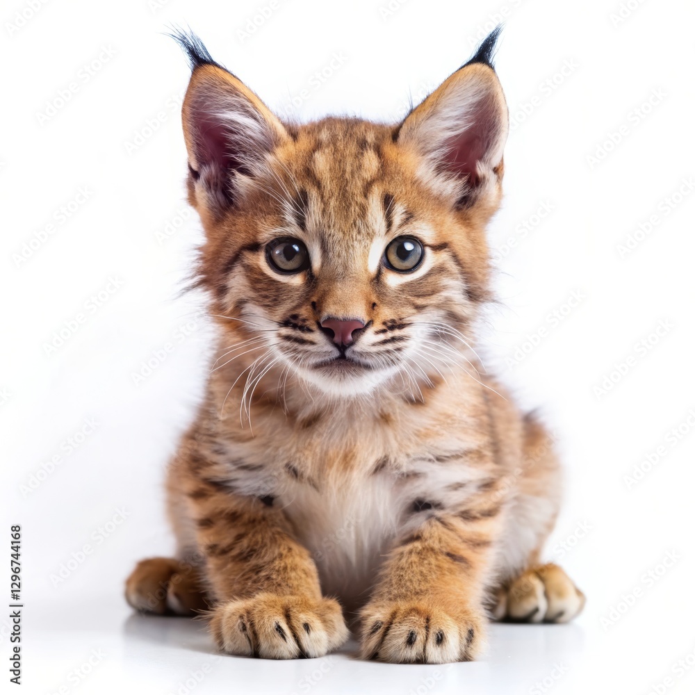 Naklejka premium lynx photo, white background