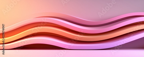 Abstract Pink and Orange Wave Forms Background
