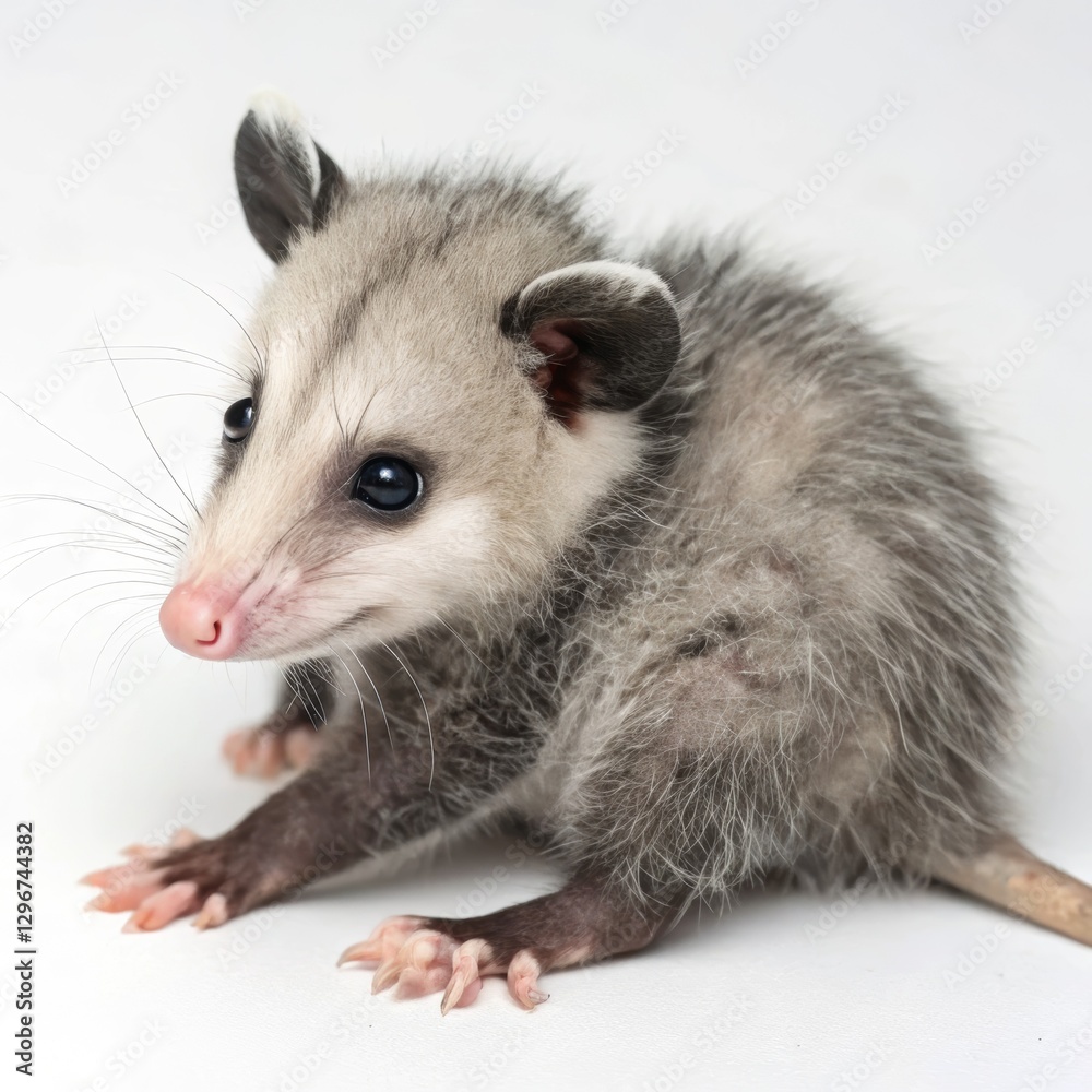 baby possum photo, white background baby possum photo, white background