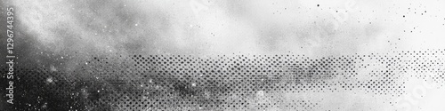 Faded scanned paper halftone gradient texture gritty grunge background white and black, scanned paper, Halftone faded gradient texture.