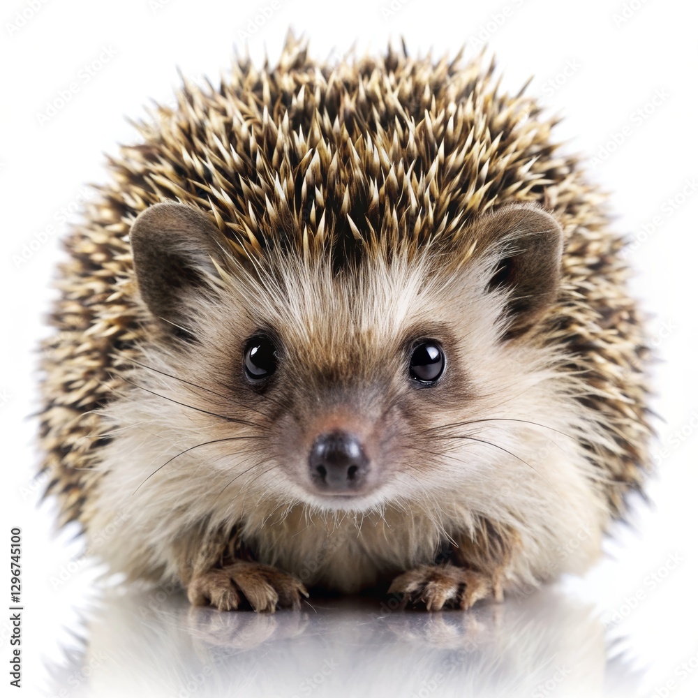 Obraz premium hedgehog photo, white background