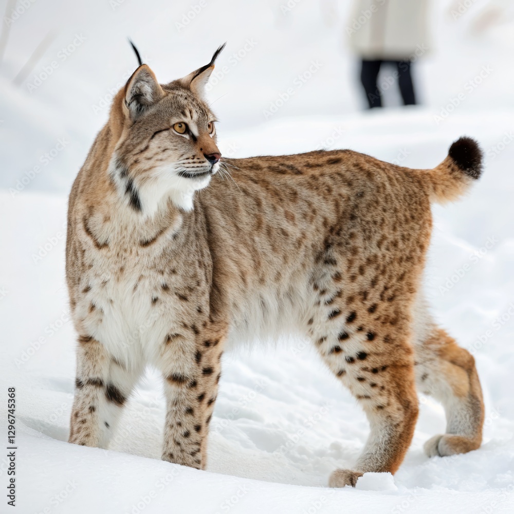 Obraz premium lynx photo, white background