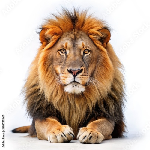 lion photo, white background