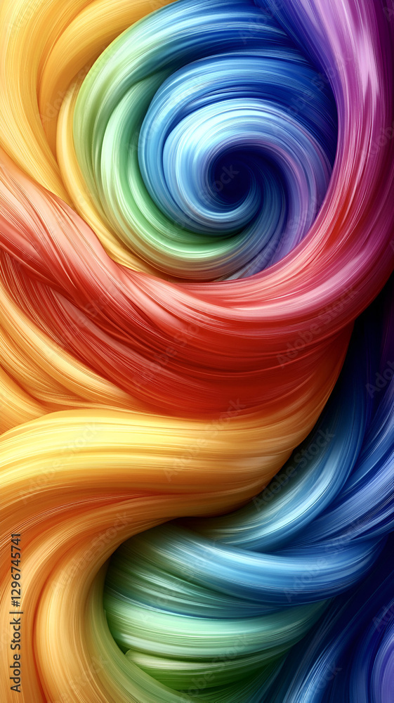 Fototapeta premium vibrant hypnotic spiral with shifting rainbow gradients creates mesmerizing effect