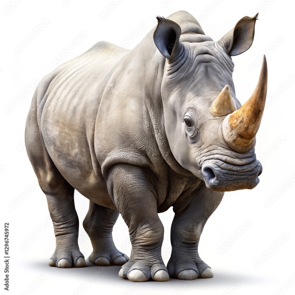 Fototapeta premium rhinoceros photo, white background