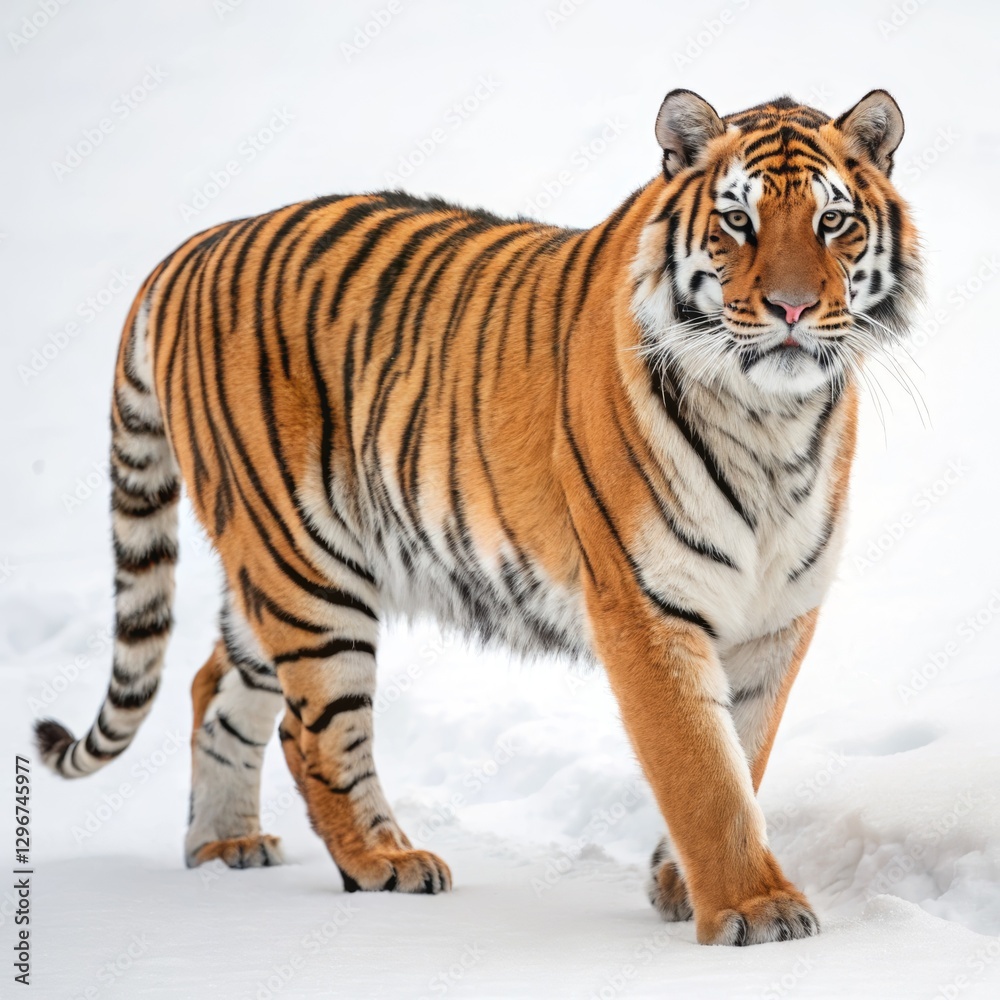 Obraz premium tiger photo, white background