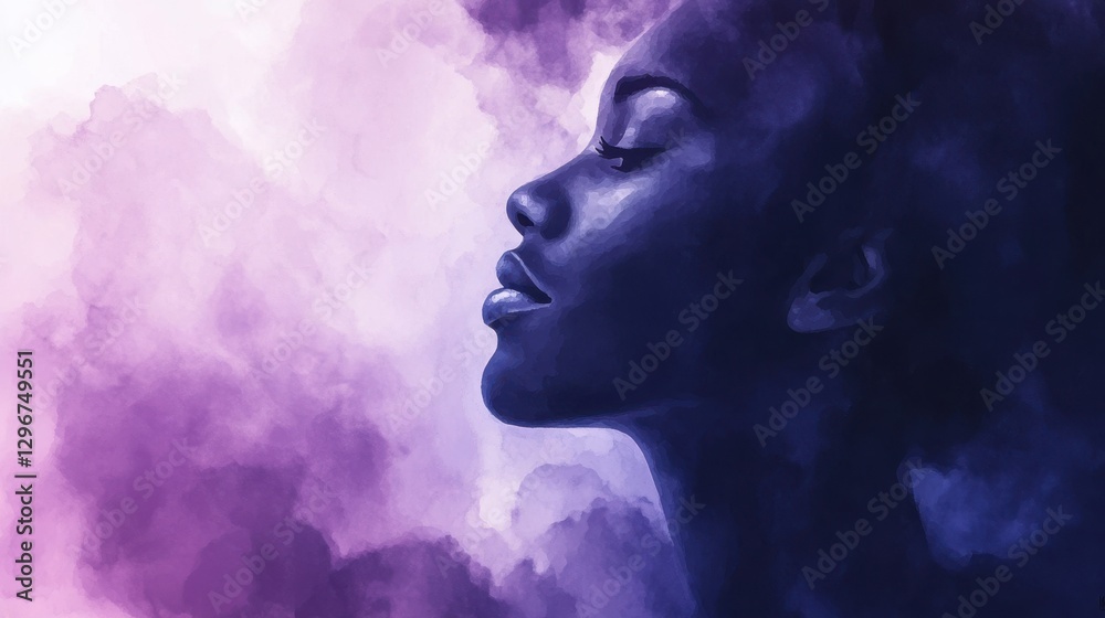Dark gradient watercolor background in shades of indigo Dark gradient watercolor background in shades of indigo