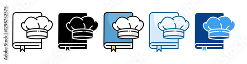 Recipe Book Icon Set Multiple Style Collection