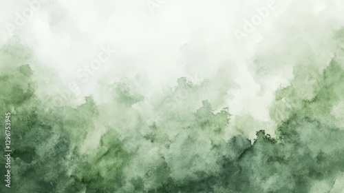 Earthy green watercolor abstract background,