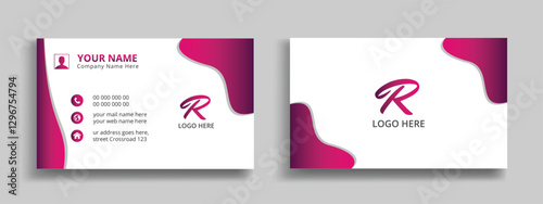 Luxury business card for fashion shop in pink gradient color