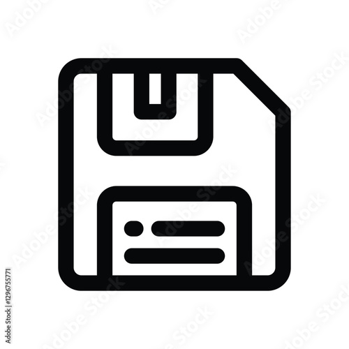 floppy disk line icon. Clean and minimalist vector icon for websites, mobile apps, presentations, and logos. Fully scalable and customizable for any project.