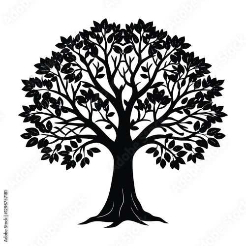 vector tree silhouette With White Background