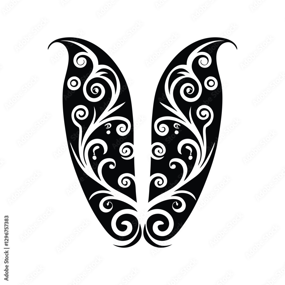 black and white butterfly With White Background. black and white butterfly With White Background.