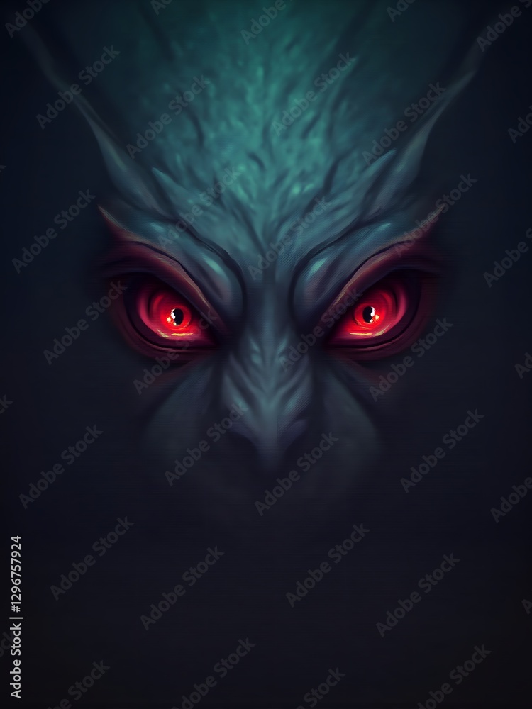 Fototapeta premium deep sea monster eyes abstract art digital painting