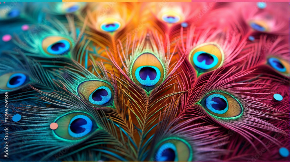Obraz premium peacock feather close up