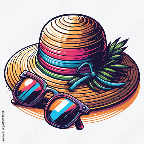 Travel illustrations stickers set. Tourism and summer vacations. Vector cartoon stickers collection.