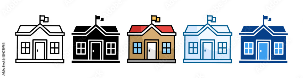 School Icon Set Multiple Style Collection School Icon Set Multiple Style Collection
