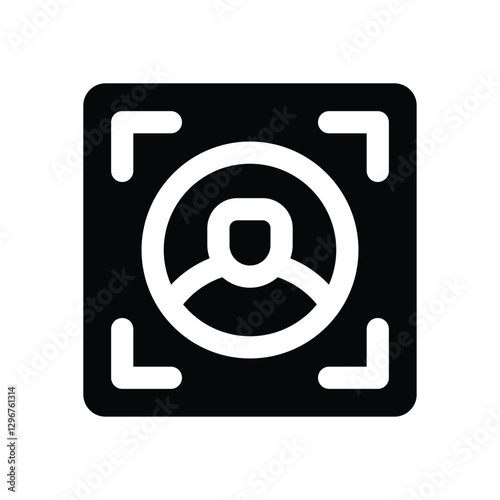 scan glyph icon. Strong and solid vector icon for websites, mobile interfaces, presentations, and visual branding. High quality and easy to edit.