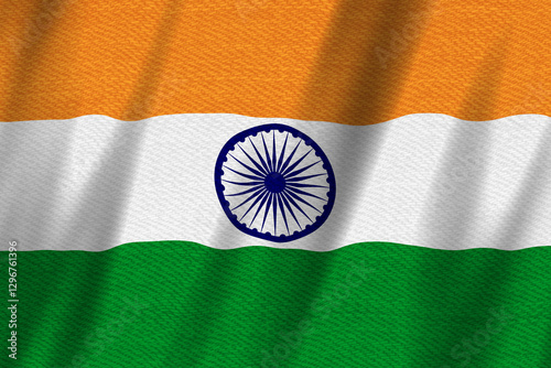 Obraz na płótnie Indian flag stripes and blue chakra background w salonie